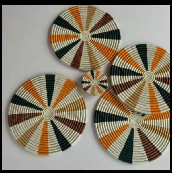 Handcrafted Woven Wall Mats – Elegant Set for Home Décor